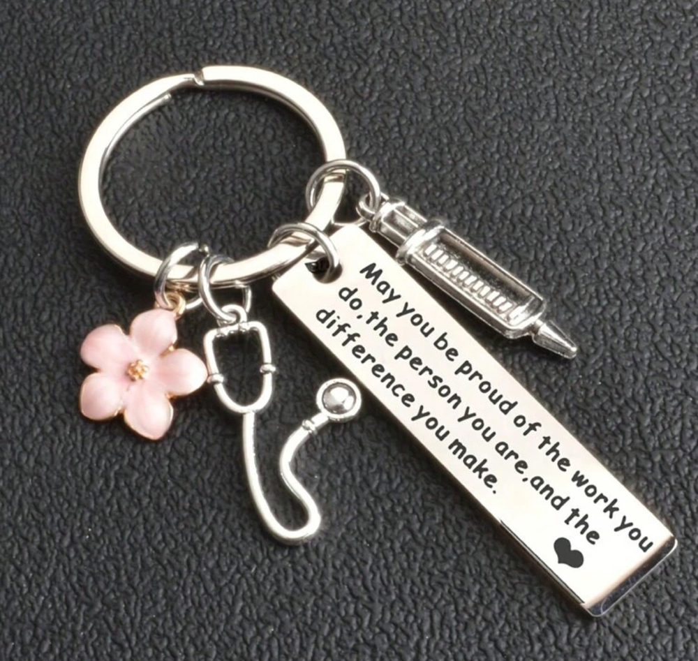 3/$25 May You Be Proud Of The Work You Do Nurse Stainless Steel Keychain NEW
